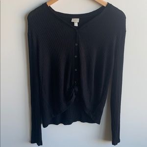 Black front-tie top